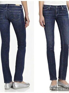 AG Jeans Dark Wash Ballad Slim Boot Cut Jeans - 32-34"